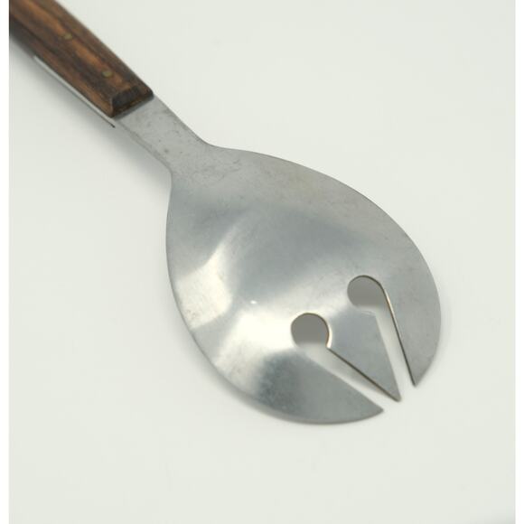 Vtg MCM Salad Serving Fork Only Rosewood Handle Japan Stainless Replacement 13" - Picture 4 of 7